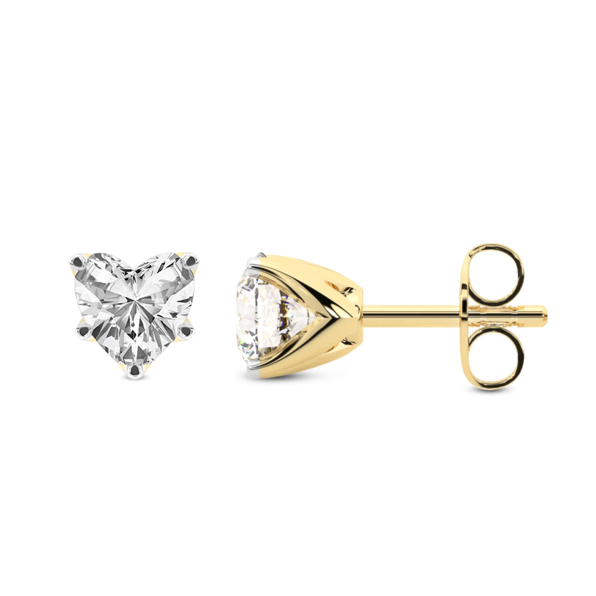 Diamond Stud Earring 2 Ct IGI Certified Heart Shape Lab Grown Diamond