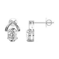 Diamond Stud Earring | 6 Carat IGI Certified Oval Shape Lab Grown Diamond | 14K White Gold |Stellar Lab Diamond Stud Earrings | FG-VS1-VS2 Quality | Friendly Diamonds