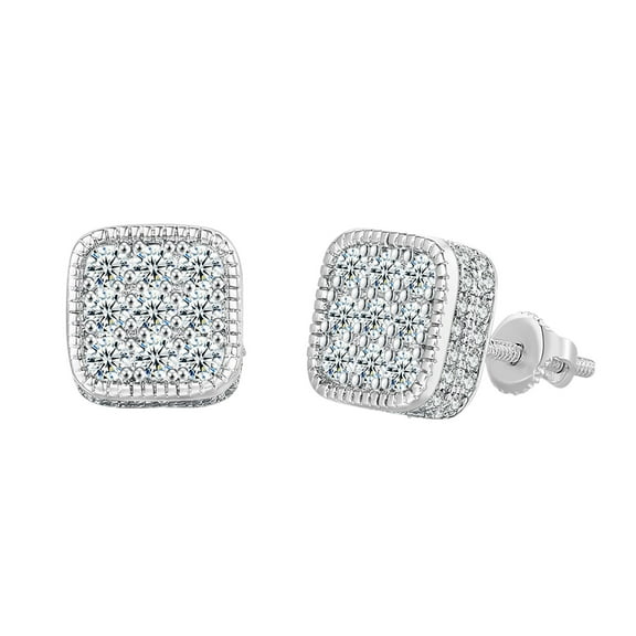 Diamond Stud Earrings For Men Iced Out Earrings 5A CZ Stones 925 Sterling Silver Studs Earrings
