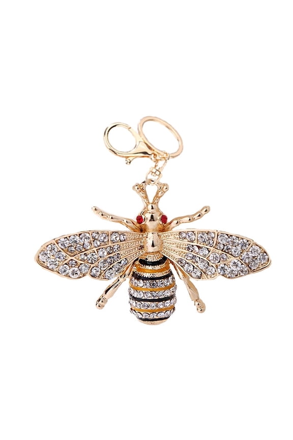 Diamond Studded Bee Keychain