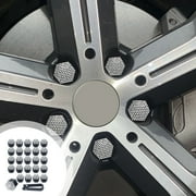 Diamond Studded Car Wheel Hub Screw Protection Cap Set | Multicolor | Scratch Resistant, Rust Proof Plastic Covers | 17mm Diameter | Pack of 20 | Universal Fit