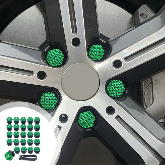 Diamond Studded Car Wheel Lug Nut Covers, 20 Pack Decorative Hub Screw Caps for Dirt and Rust Protection