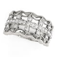 thumbnail image 1 of Diamond Studded Four Leaf Motif Ring in 14k White Gold 1/4 cttw SZ 5.5, 1 of 4