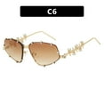 thumbnail image 1 of Diamond Studded Glasses Frame Flat Mirror Large Frame Glasses Cool Sweet Girl Fashion Women Eyewear (2523-C6), 1 of 6