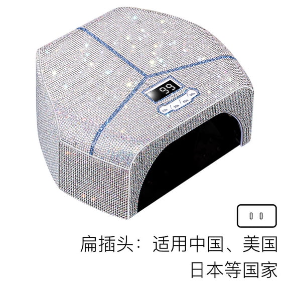 Diamond-Studded Red Light Nail Lamp - High Power LED Curing Light with Metal Reflective Chamber for Fast Gel Drying, Professional Manicure Machine