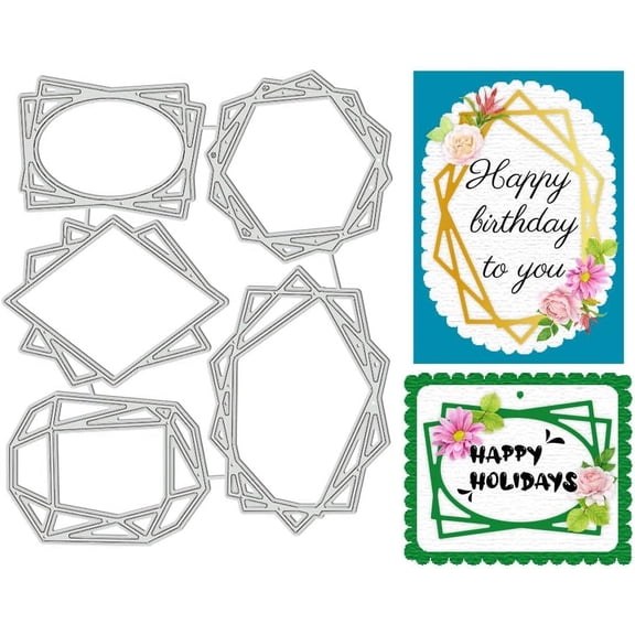 Diamond Style Frame Cutting Dies Carbon Steel Template Metal Embossing Stencils for DIY Making