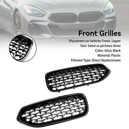 Diamond Style Gloss Black Front Kidney Grill Grille Fit for BMW G29 Z4 2019-2024