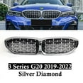 thumbnail image 1 of Diamond Style Grill For BMW New 3 Series G20 Racing Chrome Front Kidney Grille, 1 of 4