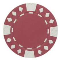 Diamond Suited Blank 11.5g Poker Chips, Red Clay Composite, 50-pack