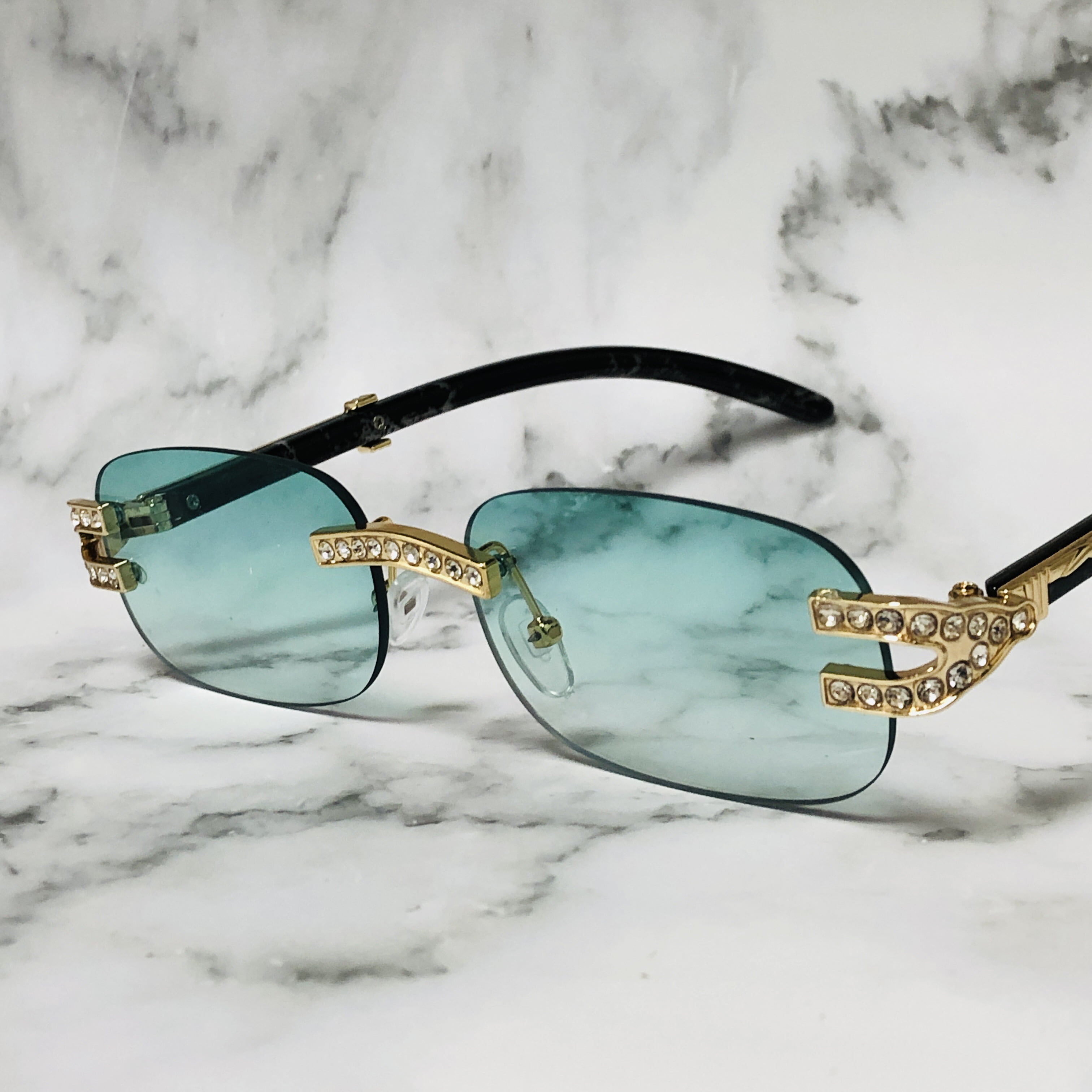 Diamond Sunglasses Men Hip Hop Shades Square Rimless Walmart