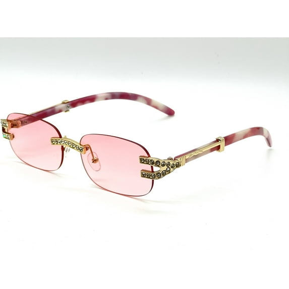 Diamond Sunglasses Men Hip Hop Shades Square Rimless