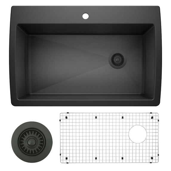Diamond Super Single Dual Mount Kitchen Sink Kit with Accessories