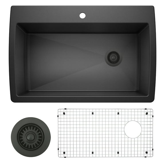 Diamond Super Single Dual Mount Kitchen Sink Kit with Accessories