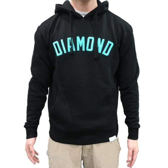 Diamond Supply Co. Men's Arch Diamond Logo Pullover Fleece Hoodie Sweatshirt (XX-Large, Black/Blue)