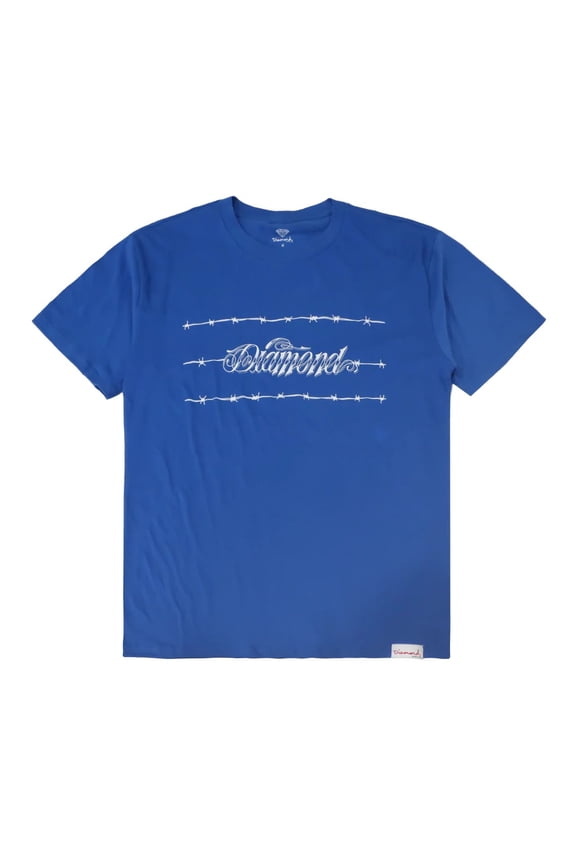 Men's Barbed Wire Logo Graphic Tee T-Shirt (Large, Royal Blue)