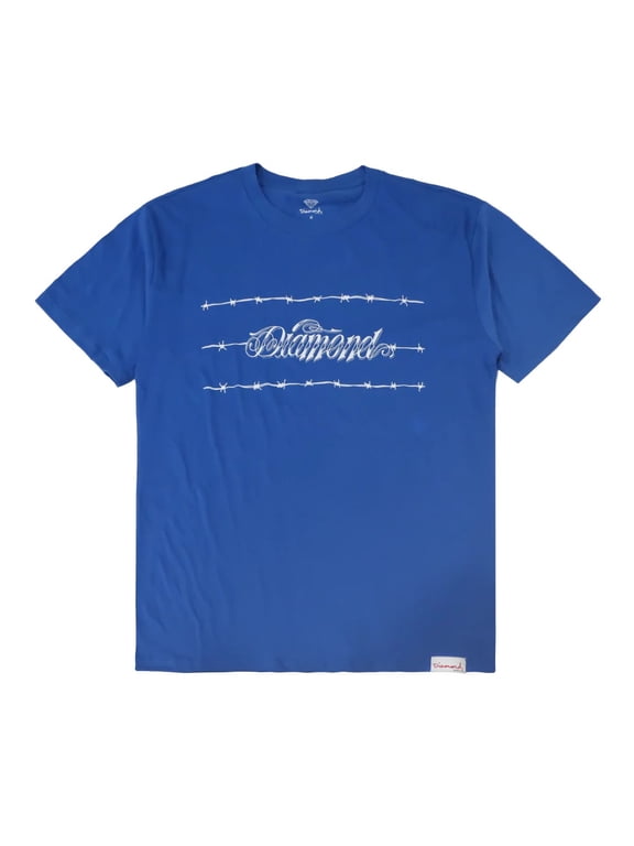 Men's Barbed Wire Logo Graphic Tee T-Shirt (Medium, Royal Blue)
