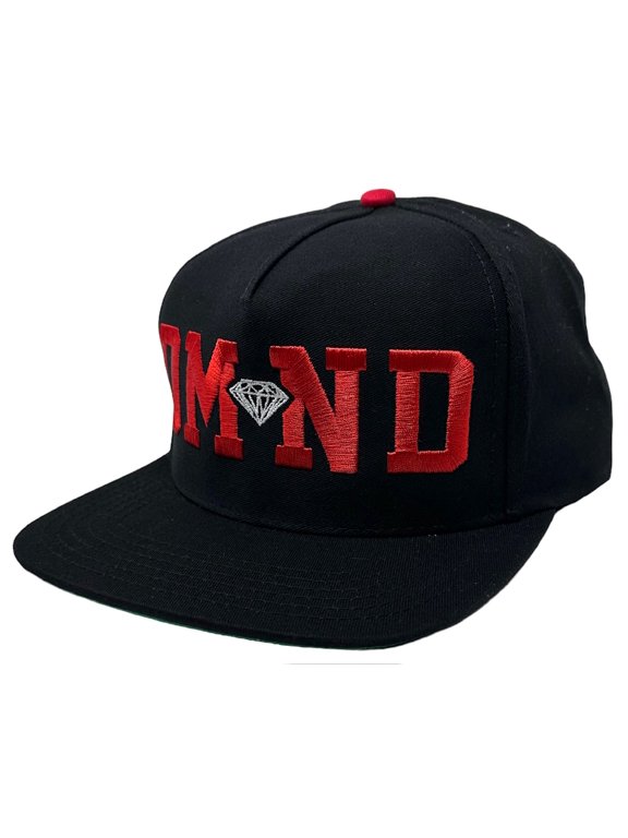 Men's Block DMND Embroidered Logo Snapback Hat Cap (Black)