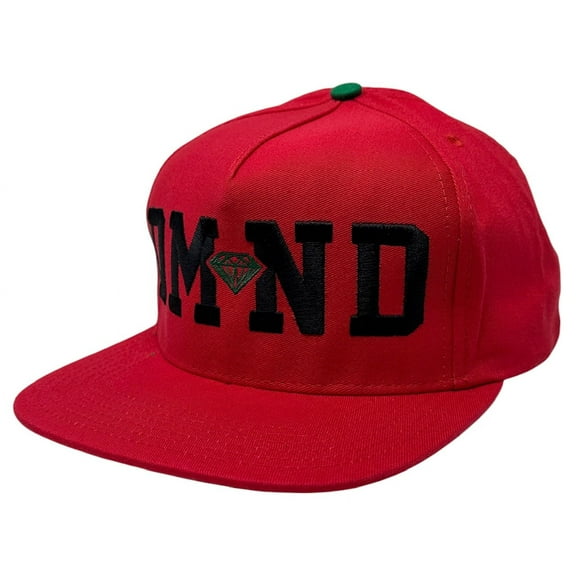 Diamond Supply Co. Men's Block DMND Embroidered Logo Snapback Hat Cap (Red)