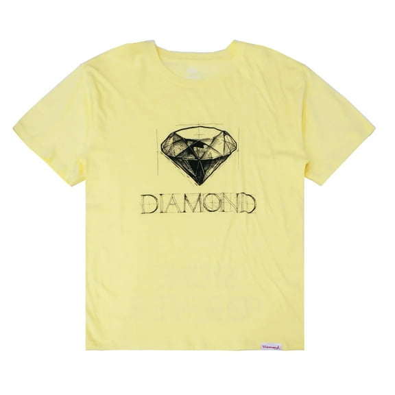 Diamond Supply Co. Men's Blueprint Graphic Print Tee T-Shirt (Small, Banana)