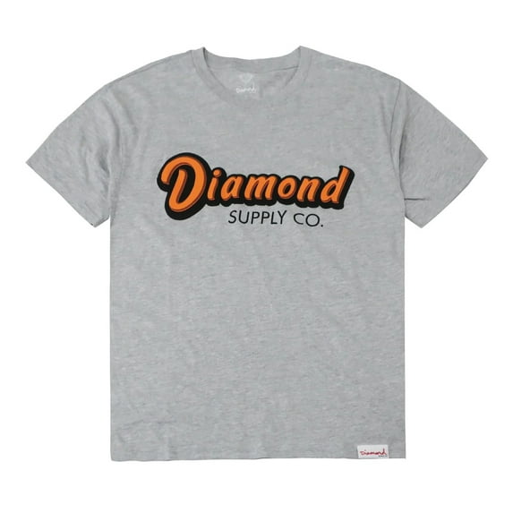 Diamond Supply Co. Men's Classic Retro Logo Tee T-Shirt (Medium, Heather Grey)