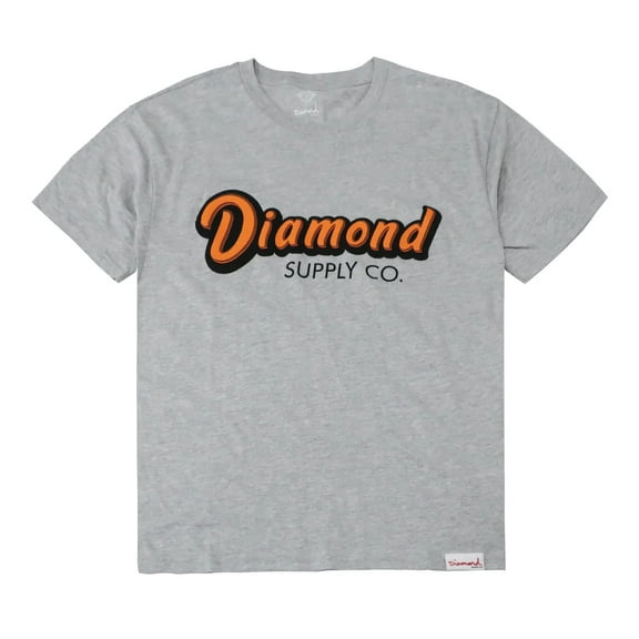 Diamond Supply Co. Men's Classic Retro Logo Tee T-Shirt (Medium, Heather Grey)