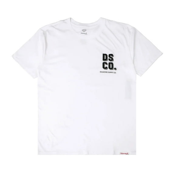 Diamond Supply Co. Men's DSCO Shadow Graphic Logo Tee T-Shirt (Large, White)