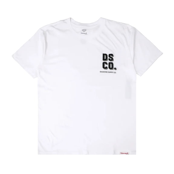 Diamond Supply Co. Men's DSCO Shadow Graphic Logo Tee T-Shirt (Small, White)