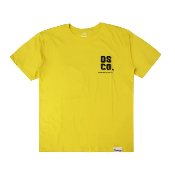 Diamond Supply Co. Men's DSCO Shadow Graphic Logo Tee T-Shirt (Small, Yellow)