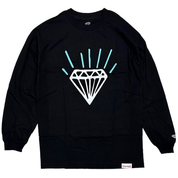 Diamond Supply Co. Men's Gem Long Sleeve Tee T-Shirt (Small, Black)