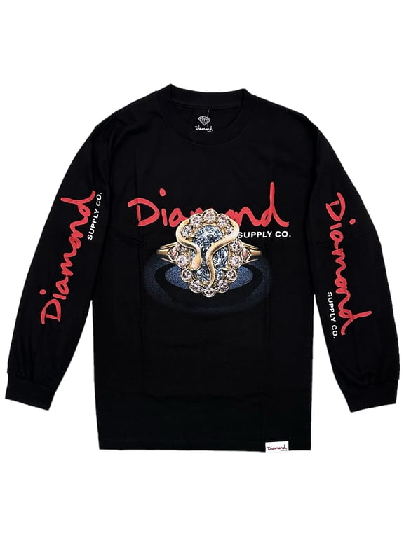 Men's Golden Snake Long Sleeve Tee T-Shirt in Black (Medium, Black)