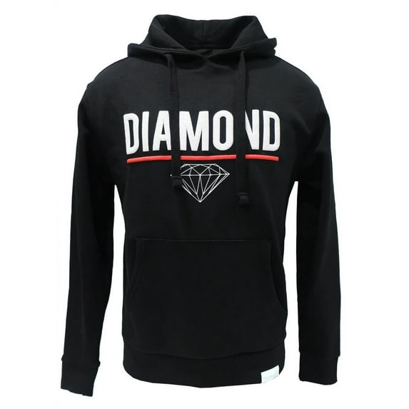 Diamond Supply Co. Men's Graphic Logo Pullover Fleece Hoodie Sweatshirt (Medium, Strike Black)