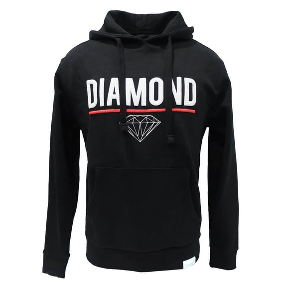 Diamond Supply Co. Men's Graphic Logo Pullover Fleece Hoodie Sweatshirt (Medium, Strike Black)