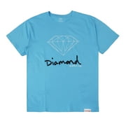 Diamond Supply Co. Mens OG Logo Enzyme Tee T-Shirt Small, Light Blue