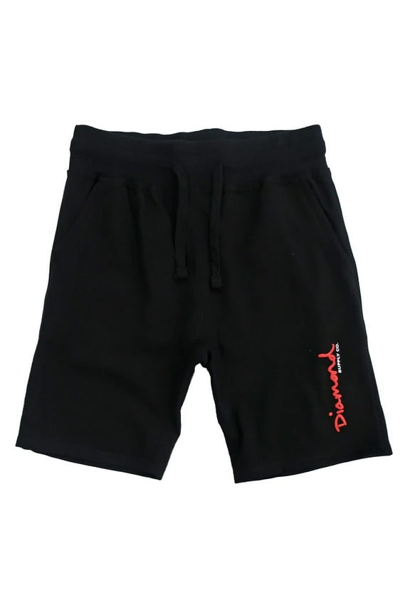Men's OG Logo Side Fleece Sweat Shorts (Small, Black/Red)