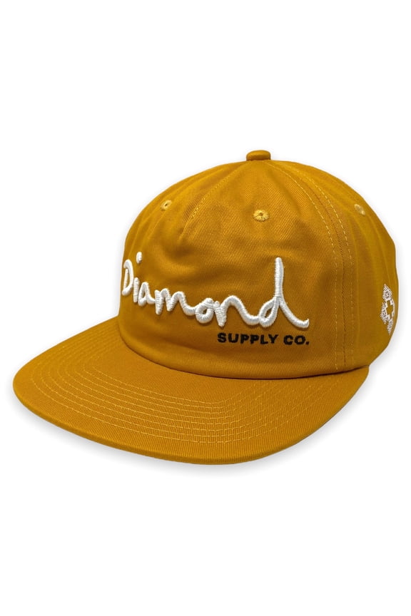 Men's OG Script Unstructured Snapback Hat Cap (Mustard)