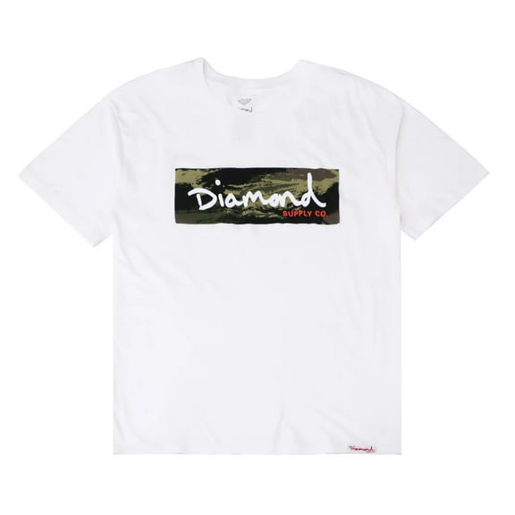 Diamond Supply Co. Men's Special Forces Box Logo Graphic Tee T-Shirt (Small, White)