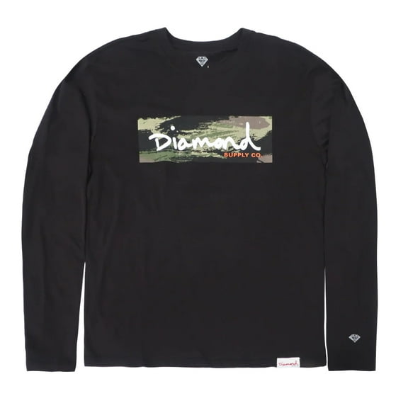 Diamond Supply Co. Men's Special Forces Long Sleeve Tee T-Shirt (Small, Black)