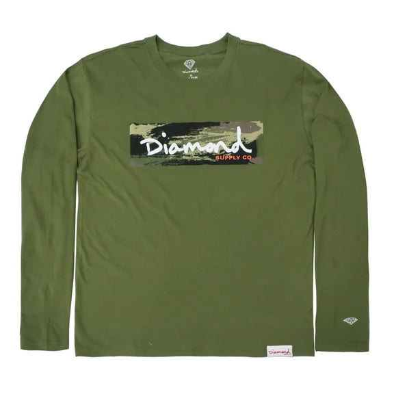 Diamond Supply Co. Men's Special Forces Long Sleeve Tee T-Shirt (Small, Military Green)