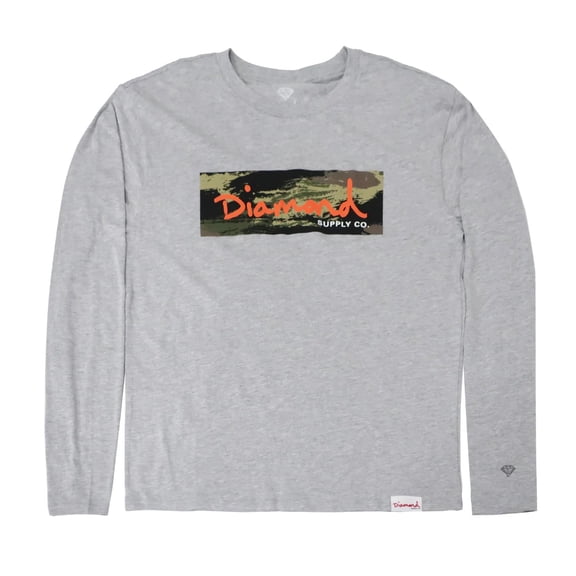 Diamond Supply Co. Men's Special Forces Long Sleeve Tee T-Shirt (X-Large, Heather Grey)