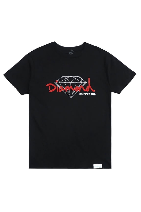 Men's T-Shirt OG Diamond Short Sleeve Tee (XX-Large, Black)