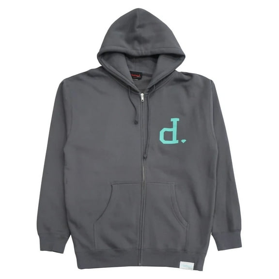 Diamond Supply Co. Men's Unpolo Full Zip Inner Fleece Lining Hoodie Sweatshirt (Medium, Charcoal)
