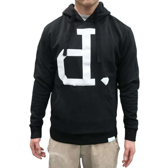 Diamond Supply Co. Men's Unpolo Pullover Fleece Hoodie Sweatshirt (Medium, Black/White)