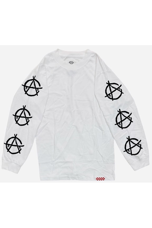 Men's X Ace Skateboard Trucks Anarchy Long Sleeve Tee T-Shirt (Medium, White)
