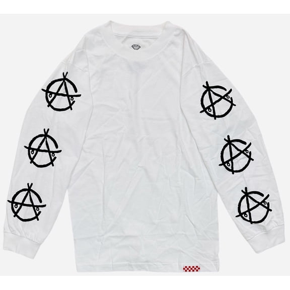 Diamond Supply Co. Men's X Ace Skateboard Trucks Anarchy Long Sleeve Tee T-Shirt (Medium, White)