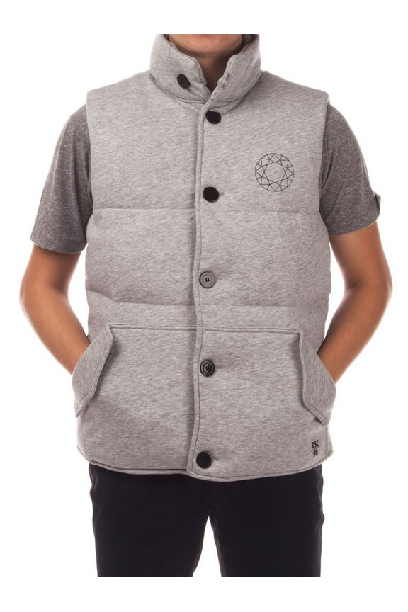 Mens DTC Puffer Vest (Heather Grey, Small)