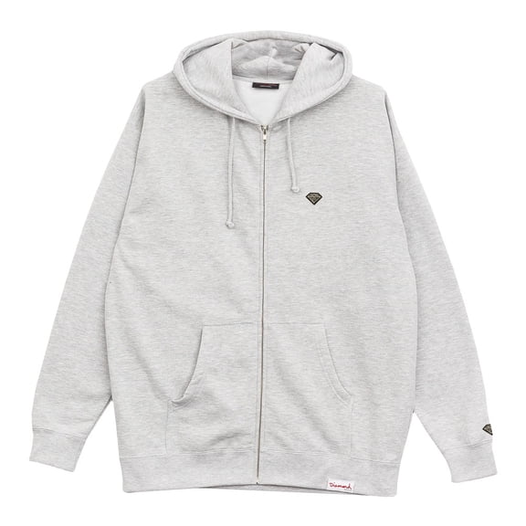 Diamond Supply Co Micro Brilliant Zip Hoodie Heather Gray