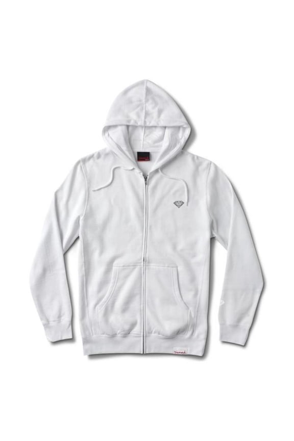 Diamond Supply Co Micro Brilliant Zip Hoodie White