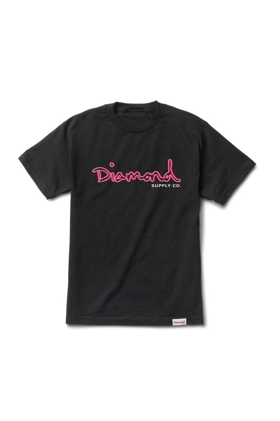 Diamond Supply Co Neon OG Script T-shirt Black