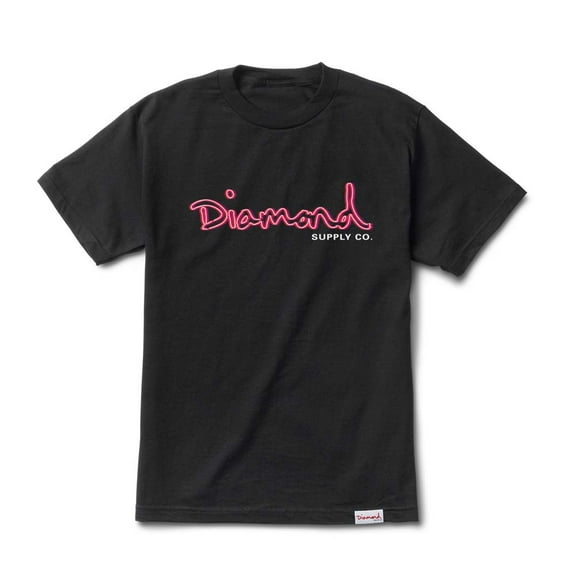 Diamond Supply Co Neon OG Script T-shirt Black