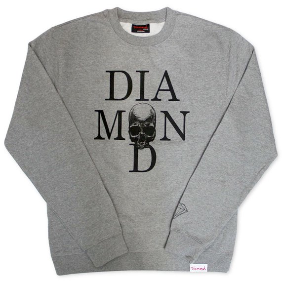 Diamond Supply Co Skull Sweatshirt Gray